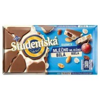 Шоколад - Шоколад Studentska бело-молочный с изюмом, 170/180 г