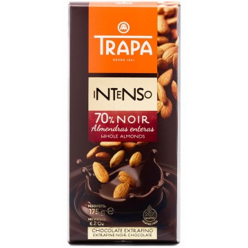 Шоколад Trapa Intenso черный с мигдалем 70 % (175 г)