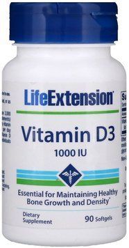 Life Extension Vitamin D3, 1000 IU, 90 Softgels (LEX-17539) 660847 фото