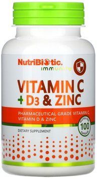 Nutribiotic Vitamin C+D3 & Zinc - 100 Capsules 1457453 фото
