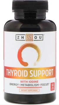 Zhou Nutrition Thyroid Support Поддержка щитовидной железы 60 вегетарианских капсул 842681 фото