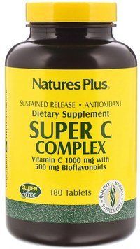Nature's Plus Super C complex 1000 mg Супер комплекс витамина С 180 таблеток 897046 фото
