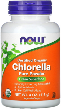 Now Foods Organic Chlorella Powder Сертифицированная органическая хлорелла 113 г 1158623 фото