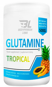 Амінокислота для спорту Bodyperson Labs Glutamine 500 g / 100 servings / Tropical 1039279 фото