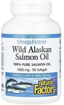 Natural Factors Wild Alaskan Salmon Oil 1000mg - 90 softgels 1455981 фото