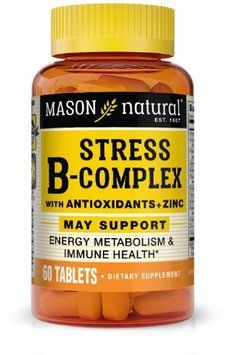 Mason Natural Stress B-Complex With Antioxidants + Zinc B-комплекс от стресса с антиоксидантами и цинком 60 таблеток 936602 фото