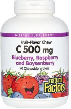 Natural Factors Vitamin C 500mg - 90 Chewable Wafers Mixed Berry 1455918 фото