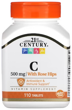 21st Century Vitamin C with Rose Hips Витамин С с шиповником 500 мг 110 таблеток 1043983 фото