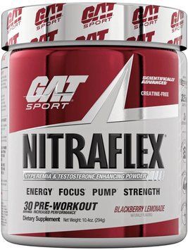 Предтренировочний комплекс GAT Nitraflex 294 g / 30 servings / Blackberry Lemonade 816792 фото