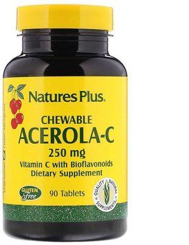 Nature's Plus Acerola-C Chewable 250 mg 90 Tabs Ацерола (витамин-С) 536938 фото