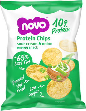 Протеїнові чіпси Novo Nutrition Protein Chips 30 g / 1 serving / Sour Cream Onion 1103732 фото
