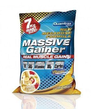 Гейнер Quamtrax Massive Gainer 7000 g / 39 servings / Strawberry Banana 721483 фото