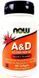 Now foods A&D 10000/400 IU 100 soft 607640 фото 1