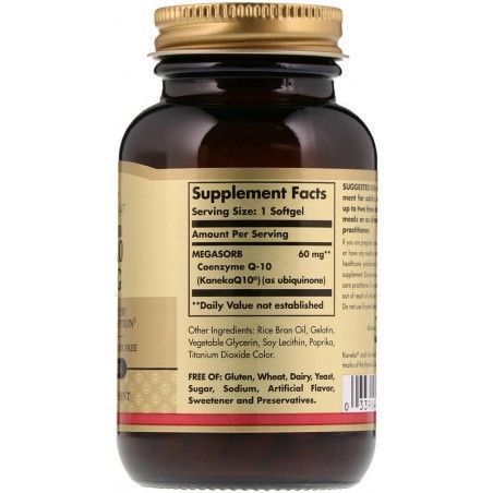 Solgar CoQ-10 Megasorb Солгар Коэнзим Q10 Мегасорб (CoQ-10) 60 mg 120 капсул 496809 фото