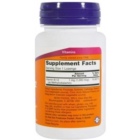 Now Foods Methyl B-12 1,000 mcg Lozenges 100 tabs 416691 фото
