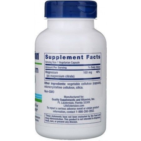 Life Extension Magnesium (Citrate) 100 mg 100 Veggie Caps Цитрат магнію 534605 фото