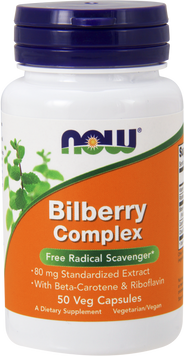 NOW Foods Bilberry Complex 50 veg caps (Чорниця для зору) 417127 фото
