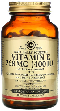 Solgar Vitamin E 268 mg (400 IU) Солгар Вітамін E 100 вегетаріанських капсул 838132 фото