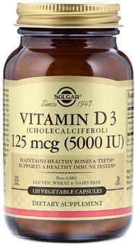 Solgar Vitamin D3 (Cholecalciferol) 125 mcg (5000 IU) 120 Veg Caps Витамин D-3 523580 фото