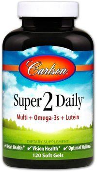 Carlson Labs Super 2 Daily 120 caps Мультівітаміни з Омега-3 і лютеїн 488760 фото