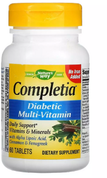 Nature's Way Completia Diabetic Multi-Vitamin Мультивитамины для Диабетиков 60 таблеток 1117623 фото
