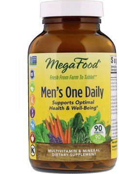 MegaFood Men's One Daily Iron Free 90 Tabs Мультівітаміни для чоловіків 552252 фото
