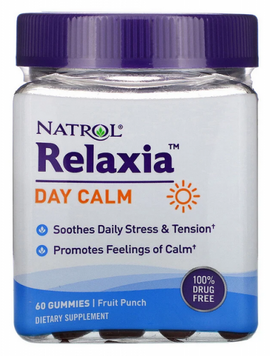 Natrol Relaxia Day Calm Антистресова добавка 60 жувальних цукерок 879371 фото