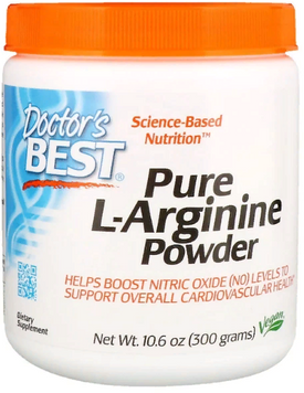 Doctor's Best, Pure L-Arginine Powder, 10.6 oz (300 g) (DRB-00374) 624081 фото
