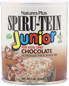 Nature's Plus, Spiru-Tein Junior, Nutritious Thick Shake Mix, Chocolate, 1 lb (450 g) (NAP-45602) 631594 фото