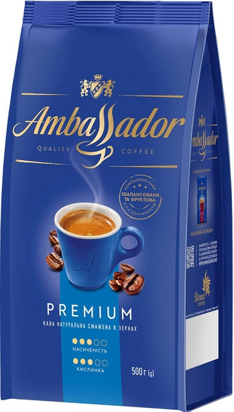 Кава в зернах Ambassador Premium 500 г (8720254065106) 1307633 фото