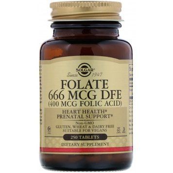 Solgar Folic Acid, 400 mcg, 250 Tab Фолиевая кислота (SOL-01081) 466155 фото