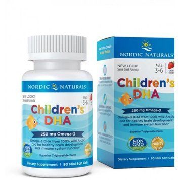 Nordic Naturals Children's Dha 250 mg 90 Mini Soft Gels Strawberry Рыбий жир для детей со вкусом клубники 550745 фото