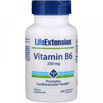Life Extension Vitamin B6 250 mg 100 Veggie Caps Витамин В-6 (Пиридоксин) 535128 фото