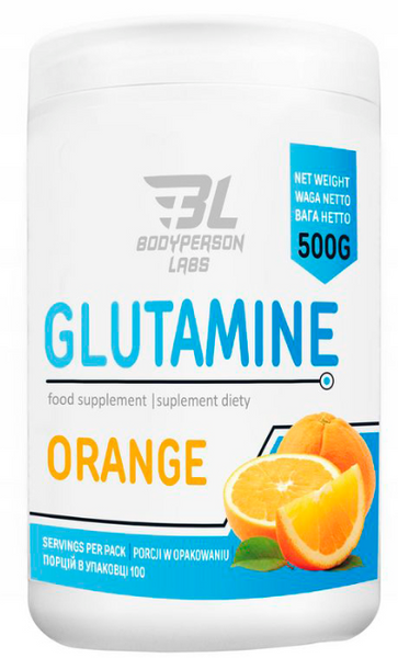 Амінокислота для спорту Bodyperson Labs Glutamine 500 g / 100 servings / Orange 1039281 фото