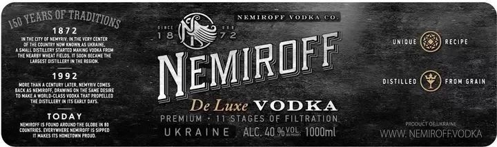 Горілка Nemiroff De Luxe 1 л 40% (NMF4820181424947) 1146787 фото