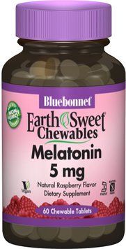 Bluebonnet Nutrition Melatonin, 5 mg, Natural Raspberry Flavor, 60 Chewable Tablets (BLB0996) 659777 фото