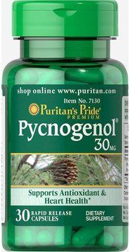 Puritan's Pride Pycnogenol 30 mg 30 caps Пікногенол 519251 фото
