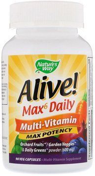 Nature's Way, Alive! Max6 Daily, Multi-Vitamin, 90 Veg Capsules (NWY-15090) 606186 фото