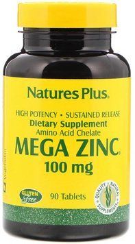 Nature's Plus Mega Zinc 100 mg 90 Tabs Мега Цинк 536956 фото