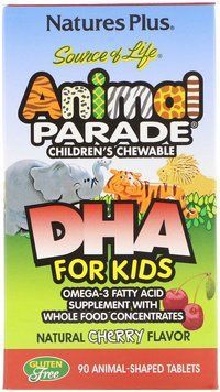 Nature's Plus, Source of Life, Animal Parade, DHA for Kids, Children's Chewable, Natural Cherry Flavor, 90 Animal-Shaped Tablets (NAP-29999) 631595 фото
