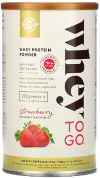 Solgar Whey To Go Солгар порошок сывороточного белка, клубника, 453.5 г 843176 фото