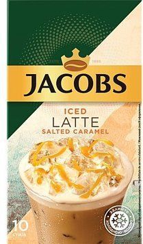 Напиток кофейный растворимый Jacobs Salted Caramel Iced Latte 3в1 10х21.3 г (8714599107416) 1354859 фото