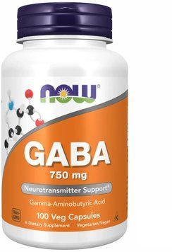 Now Foods GABA 750mg - 100 Veg Capsules 1454361 фото