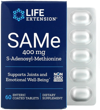 Life Extension SAMe SAM-e S-аденозил-метионин 400 мг 60 таблеток 1159471 фото