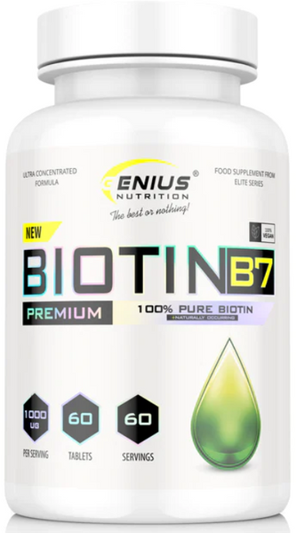 Genius Nutrition Biotin B7 Биотин 60 таблеток 1022924 фото