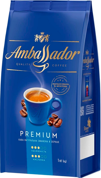 Кава в зернах Ambassador Premium 1 кг (8720254065083) 1307634 фото