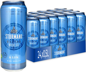 Упаковка пива Sturmano Baltas светлое 5% 24х0.5 л (4770075450012) 1345448 фото
