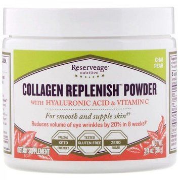 ReserveAge Nutrition Collagen Replenish Powder Коллаген с гиалуроновой кислотой и витамином C со вкусом чай-груша 96 г 777398 фото