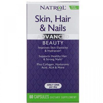 Natrol Skin Hair & Nails Advanced Beauty 60 Caps Витамины для волос, кожи и ногтей 552444 фото