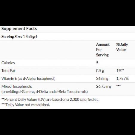 Solgar Naturally Sourced Vitamin E, 268 mg (400 IU), 250 Softgels (SOL03542) 648603 фото